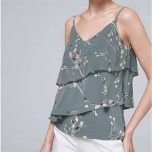 White House Black Market Women’s Floral XS Ruffle Camisole Top